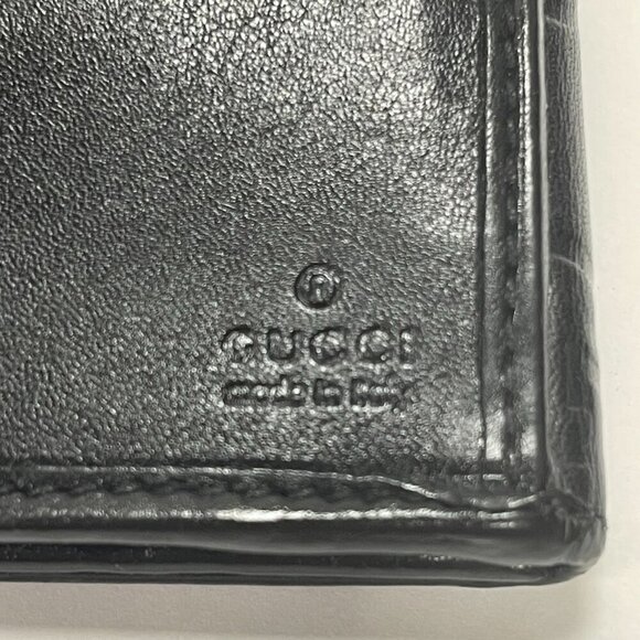 Gucci Guccissima Margaux Black Calfskin Leather Continental Wallet - Preowned - Picture 9 of 13